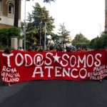 ROMA  2 LUGLIO 2006
MANIFESTAZIONE DAVANTI ALL'AMBASCIATA MESSICANA PER  CHIEDERE LA LIBERAZIONE DEI DETENUTI DI ATENCO E OXACA
IN MESSICO E PER CONDANNARE L'OPERATO DELLA POLIZIA MESSICANA
FOTO STEFANO MONTESI